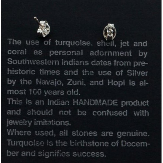 Certified Authentic Navajo .925 Sterling Silver Hematite Stud Native American Earrings 390910913394