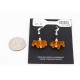 Certified Authentic Navajo .925 Sterling Silver Hooks AMBER HEISHI Native American Earrings 371019747338