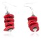 Certified Authentic Navajo .925 Sterling Silver Hooks Coral Hematite Dangle Native American Earrings 18131