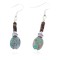 Certified Authentic Navajo .925 Sterling Silver Hooks Dangle Natural Amethyst Turquoise Native American Earrings 18106-13