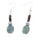Certified Authentic Navajo .925 Sterling Silver Hooks Dangle Natural Amethyst Turquoise Native American Earrings 18106-13
