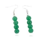 Navajo Handcrafted Jade Dangle Earrings with Sterling Silver Hooks