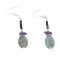 Certified Authentic Navajo .925 Sterling Silver Hooks Dangle Natural Turquoise Amethyst Native American Earrings 18106-4