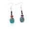 Certified Authentic Navajo .925 Sterling Silver Hooks Dangle Natural Turquoise Coral Native American Earrings 18106-44
