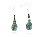 Navajo .925 Sterling Silver Dangle Earrings with Natural Turquoise 18106-12