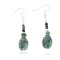 Certified Authentic Navajo .925 Sterling Silver Hooks Dangle Natural Turquoise Native American Earrings 18106-12