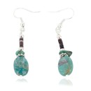 Navajo .925 Sterling Silver Hooks Dangle Natural Turquoise Earrings 18106-8