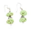 Navajo .925 Sterling Silver Hooks Gaspeite Native American Earrings 18072-53