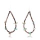 Certified Authentic Navajo .925 Sterling Silver Hooks Natural AJAX and Turquoise Native American Earrings 371001774076