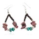 Certified Authentic Navajo .925 Sterling Silver Hooks Natural Charoite Turquoise Heishi Hoop Native American Dangle Earrings 18263-32 Certified Authentic Navajo .925 Sterling Silver Hooks Natural Charoite Turquoise Heishi Hoop Native American Dangle Earrings 18263-32