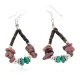 Navajo .925 Sterling Silver Hooks Natural Charoite Turquoise Heishi Hoop Native American Dangle Earrings 18263-32 Navajo .925 Sterling Silver Hooks Natural Charoite Turquoise Heishi Hoop Native American Dangle Earrings 18263-32