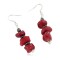 Certified Authentic Navajo .925 Sterling Silver Hooks Natural Hematite Coral Native American Dangle Earrings 97003
