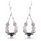Certified Authentic Navajo .925 Sterling Silver Hooks Natural Pink Quartz and Sugilite Native American Earrings 390728583087