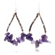 Certified Authentic Navajo .925 Sterling Silver Hooks Natural PURE AMETHYST HEISHI HOOP Native American Earrings 371014474463