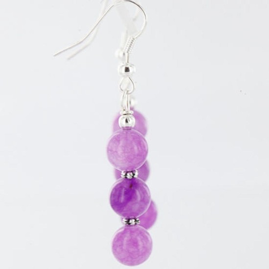Certified Authentic Navajo .925 Sterling Silver Hooks Natural Purple Agate Native American Earrings 390758056775