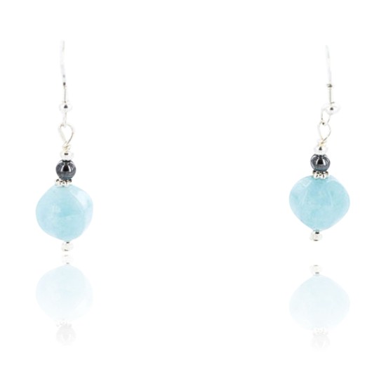 Certified Authentic Navajo .925 Sterling Silver Hooks Natural QUARTZ Native American Earrings 371013601441