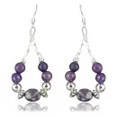 Navajo .925 Sterling Silver Hooks Natural Sugilite Amethyst Earring Native American Earrings 390722893204