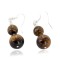 Certified Authentic Navajo .925 Sterling Silver Hooks Natural Tigers Eye Dangle Native American Earrings 18120-2