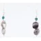 Navajo .925 Sterling Silver Hooks Natural Turquoise Amethyst Native American Earrings 390813107762