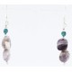 Certified Authentic Navajo .925 Sterling Silver Hooks Natural Turquoise Amethyst Native American Earrings 390813107762