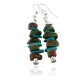 Certified Authentic Navajo .925 Sterling Silver Hooks Natural Turquoise and JASPER Native American Earrings 18062
