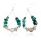 Certified Authentic Navajo .925 Sterling Silver Hooks Natural Turquoise and Quartz Native American Earrings 18098-2