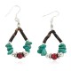 Certified Authentic Navajo .925 Sterling Silver Hooks Natural Turquoise Coral Heishi Hoop Native American Dangle Earrings 18263-35 Certified Authentic Navajo .925 Sterling Silver Hooks Natural Turquoise Coral Heishi Hoop Native American Dangle Earrings 18263-35