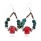 Certified Authentic Navajo .925 Sterling Silver Hooks Natural Turquoise CORAL Native American Earrings  18102-2