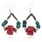Certified Authentic Navajo .925 Sterling Silver Hooks Natural Turquoise CORAL Native American Earrings  18102-4