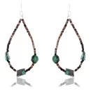 Navajo .925 Sterling Silver Hooks Natural Turquoise Heishi Native American Earrings 370994312009
