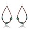 Certified Authentic Navajo .925 Sterling Silver Hooks Natural Turquoise Heishi Native American Earrings 370994312009