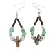 Certified Authentic Navajo .925 Sterling Silver Hooks Natural Turquoise Heishi Shell Hoop Native American Dangle Earrings 18263-29