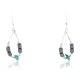 Certified Authentic Navajo .925 Sterling Silver Hooks Natural Turquoise Hematite Native American Earrings 371037382848