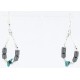 Certified Authentic Navajo .925 Sterling Silver Hooks Natural Turquoise Hematite Native American Earrings 390814169540
