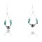 Certified Authentic Navajo .925 Sterling Silver Hooks Natural Turquoise Hematite Native American Earrings 390828966819