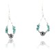 Certified Authentic Navajo .925 Sterling Silver Hooks Natural Turquoise Hematite Native American Earrings 390828966819