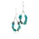 Certified Authentic Navajo .925 Sterling Silver Hooks Natural Turquoise Native American Earrings 18065