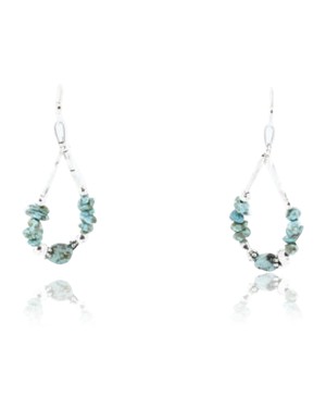 Certified Authentic Navajo .925 Sterling Silver Hooks Natural Turquoise Native American Earrings 371051294270