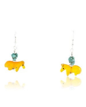 Certified Authentic Navajo .925 Sterling Silver Hooks Natural Turquoise Native American Earrings 390784408126