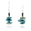 Navajo .925 Sterling Silver Hooks Natural Turquoise Native American Earrings 390813099138