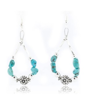 Certified Authentic Navajo .925 Sterling Silver Hooks Natural Turquoise Native American Earrings 390824699868