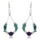 Certified Authentic Navajo .925 Sterling Silver Hooks Turquoise and Purple Jade Native American Earrings 390822695594