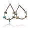 Certified Authentic Navajo .925 Sterling Silver Hooks  Turquoise HOOP Native American Earrings 390784256238