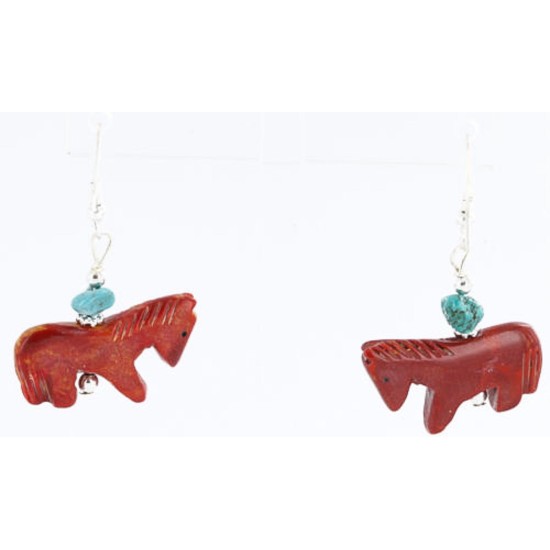 Certified Authentic Navajo .925 Sterling Silver Hooks Turquoise Jasper Native American Earrings 371008465028