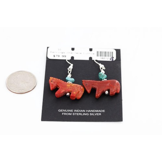 Certified Authentic Navajo .925 Sterling Silver Hooks Turquoise Jasper Native American Earrings 371008465028