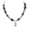 Certified Authentic Navajo .925 Sterling Silver Inlay Natural Mother of Pearl Lapis Hematite Native American Necklace 25201-1