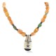 Certified Authentic Navajo .925 Sterling Silver Inlay Natural Turquoise Mother of Pearl Hematite and Quartz Native American Necklace 15810-45