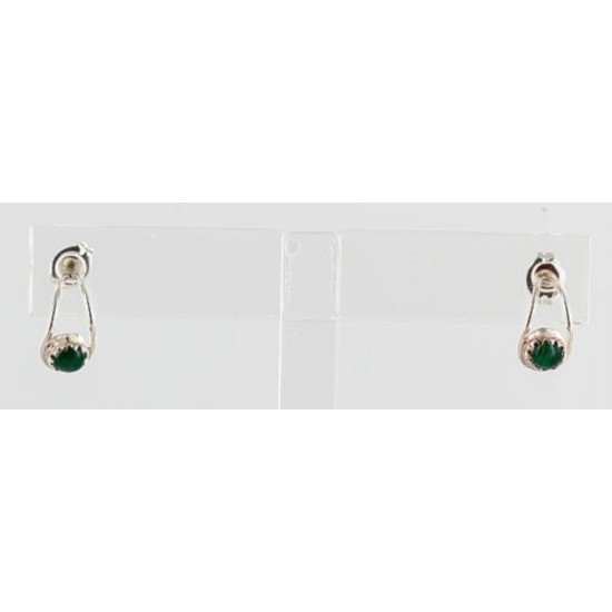 Certified Authentic Navajo .925 Sterling Silver Malachite Stud Native American Earrings 371119419946