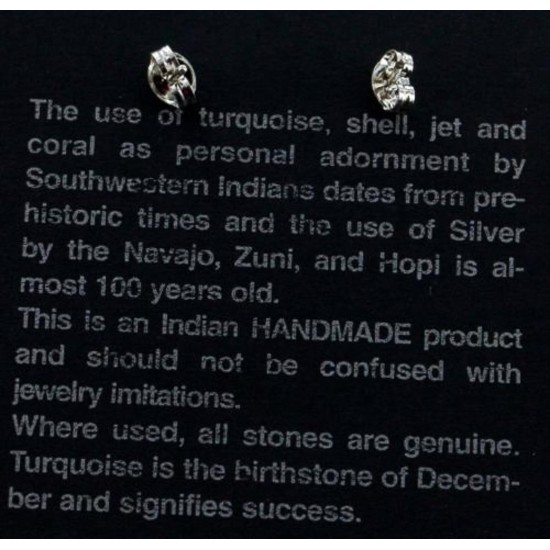 Certified Authentic Navajo .925 Sterling Silver Malachite Stud Native American Earrings 371119419946