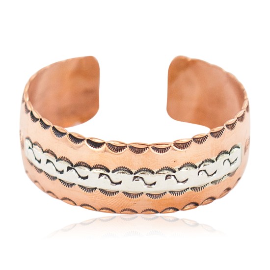 Certified Authentic Navajo .925 Sterling Silver Maze Handmade Native American Pure Copper Bracelet 13097-18 Certified Authentic Navajo .925 Sterling Silver Maze Handmade Native American Pure Copper Bracelet 13097-18